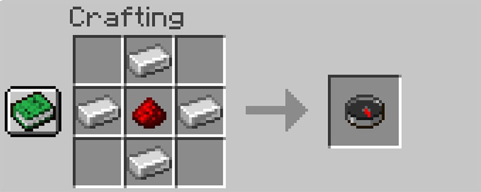Screenshot showing make a compass in minecraft in Minecraft