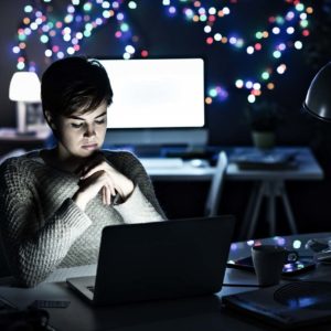 Woman Watching Movies on Laptop