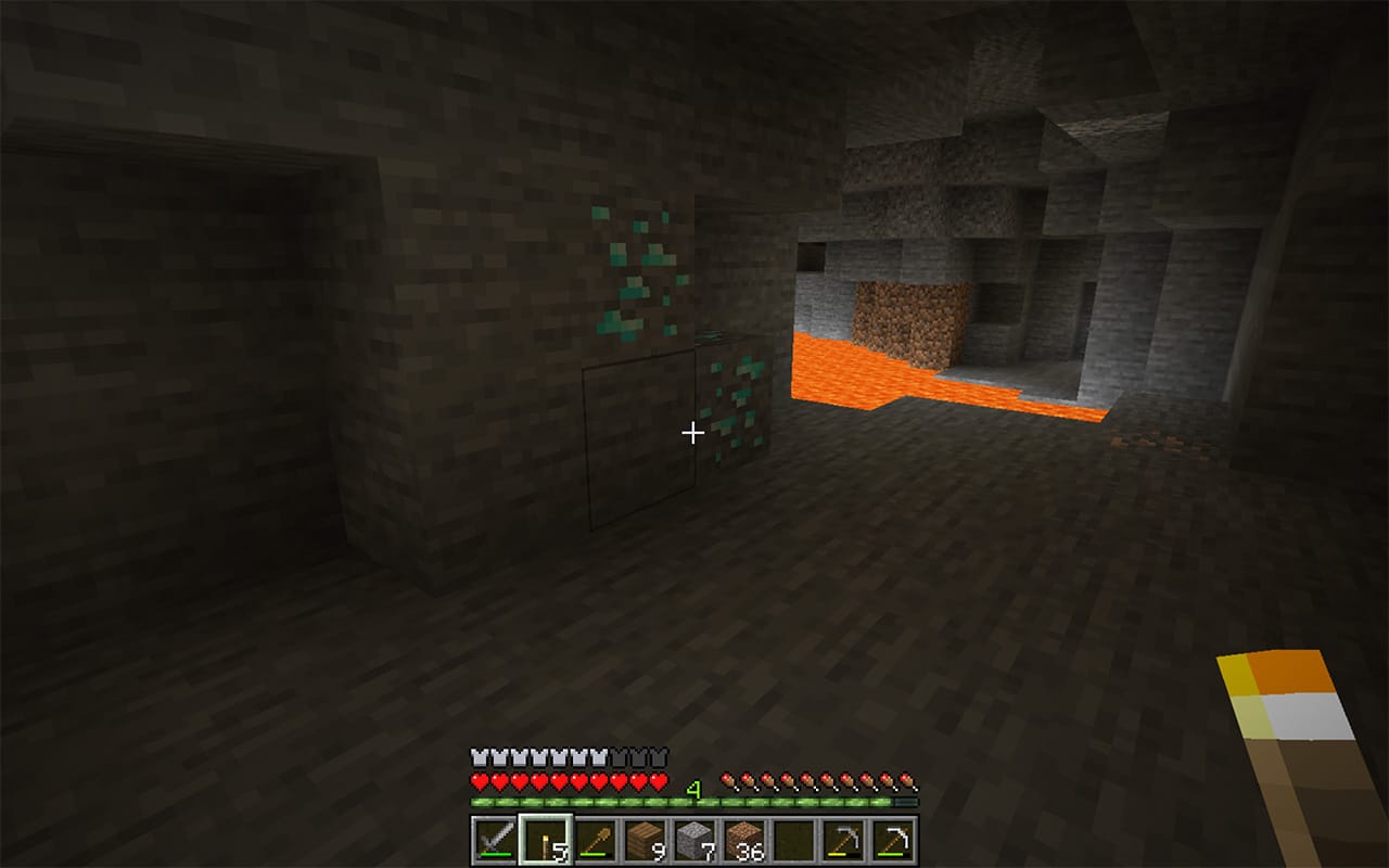 Diamond Ore Underground in Minecraft