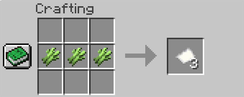 Crafting paper from sugar cane in Minecraft