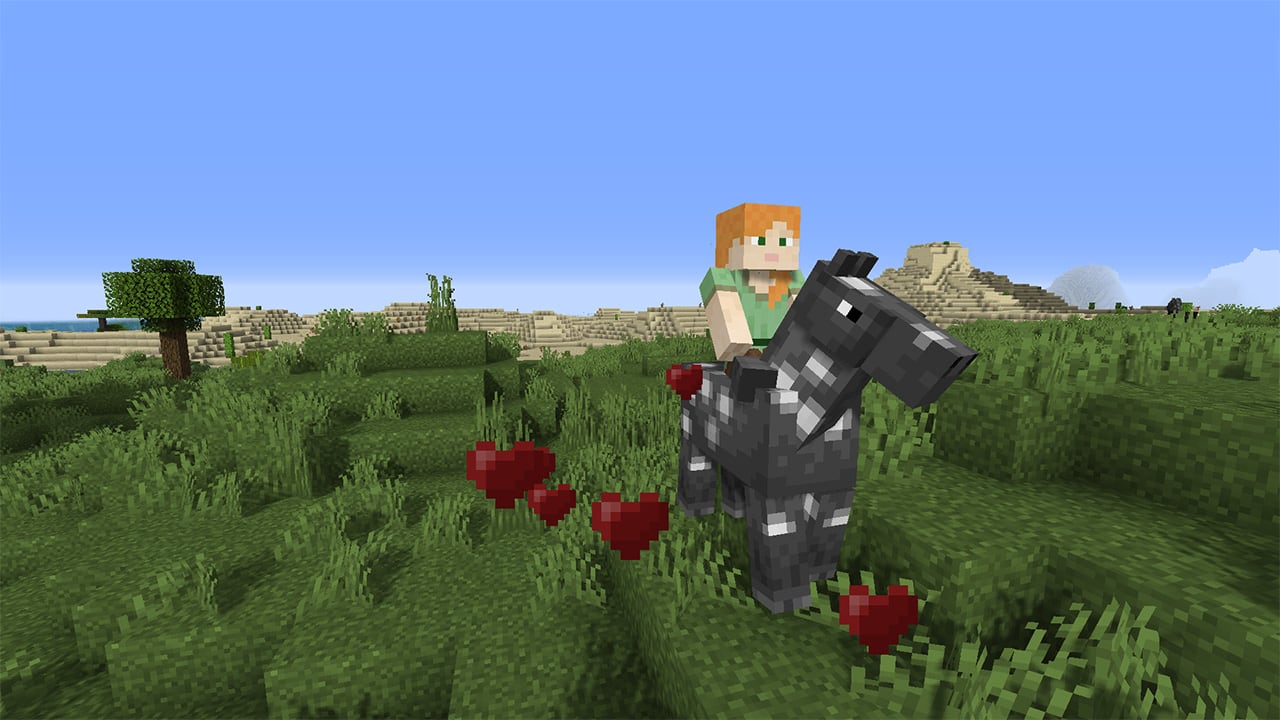 The horse is tamed in Minecraft