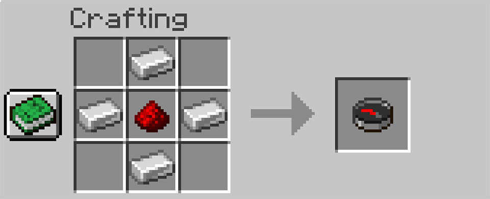 Crafting a compass in Minecraft