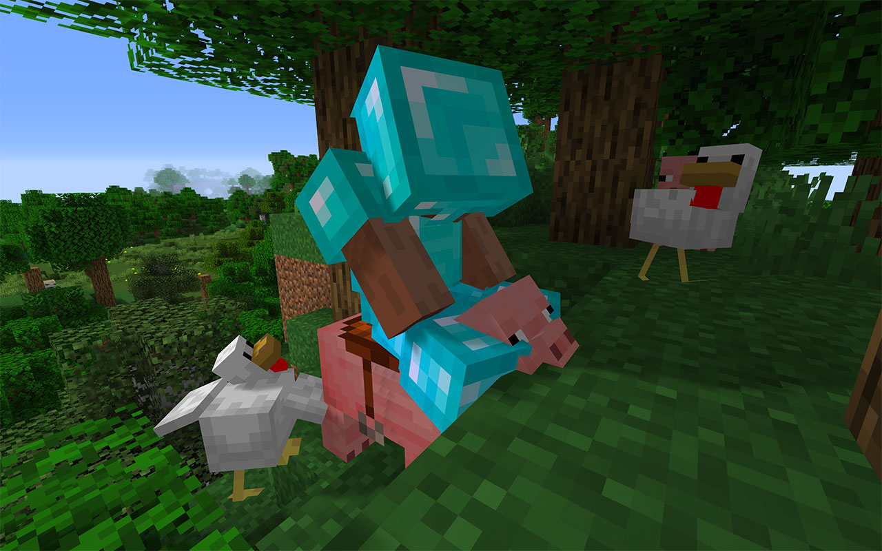 Sitting on a Pig in Minecraft