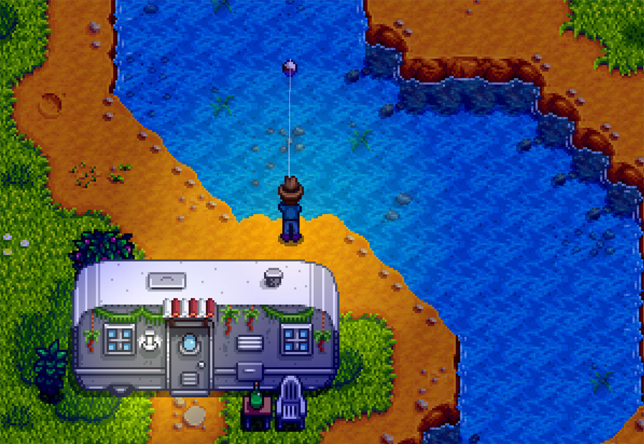 Fishing with Bait by the Trailer