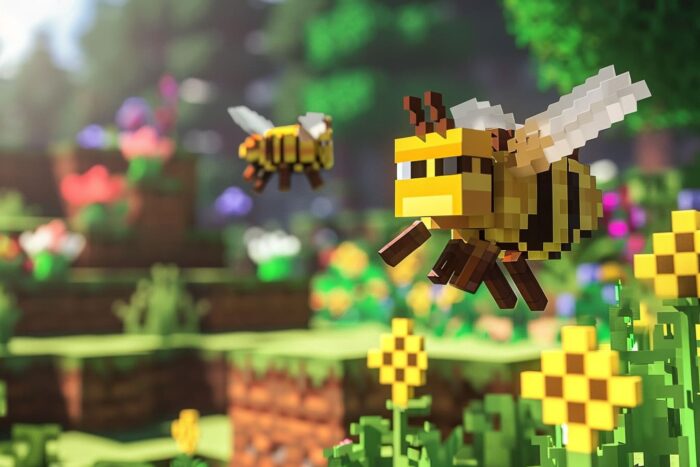 Minecraft bees hard at work