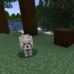 Minecraft wolf in woods