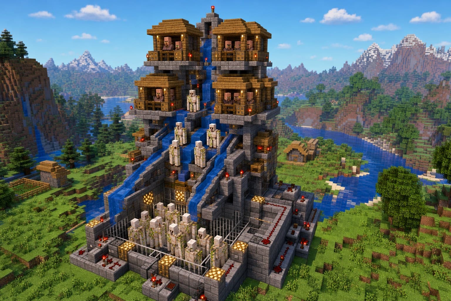 Screenshot showing build an iron golem farm in minecraft in Minecraft