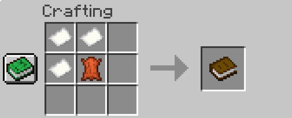 Screenshot showing make a book in minecraft in Minecraft