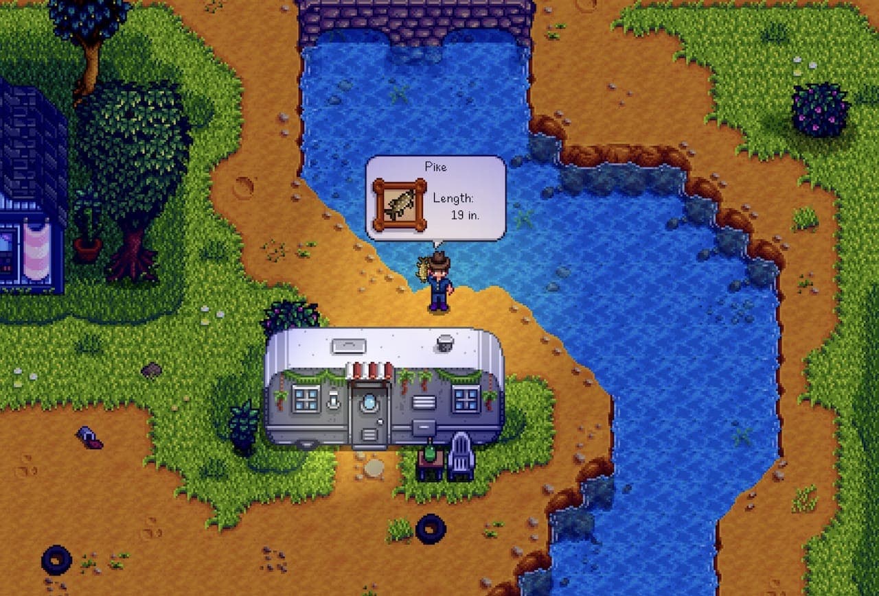 Screenshot showing fish in stardew valley in Stardew Valley