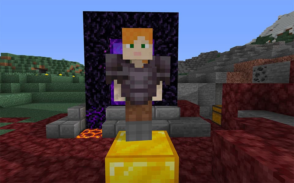 Screenshot showing make netherite armor in minecraft in Minecraft